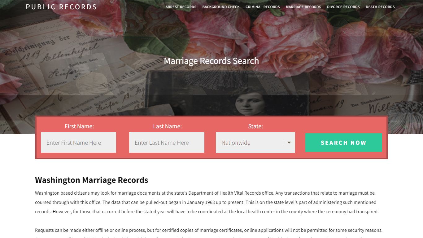 Washington Marriage Records | Enter Name and Search. 14Days Free